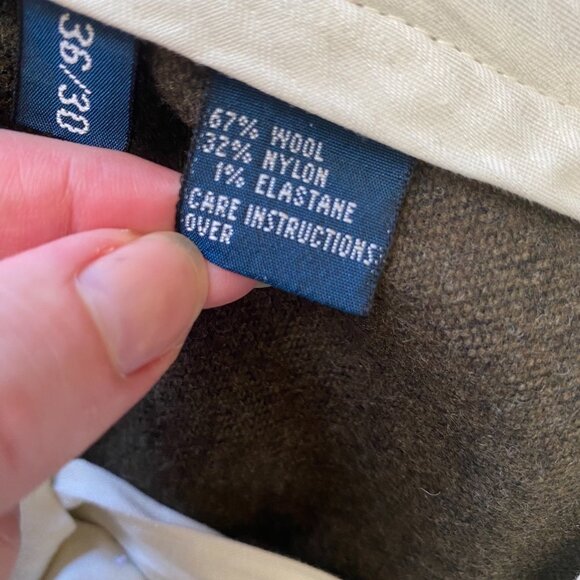 Vtg Polo Ralph Lauren Mens Wool Blend Pants Act. Sz 36x27 Brown Preppy Heritage - Picture 6 of 12